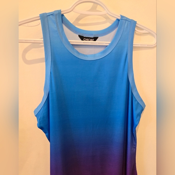 Chic Me ombre asymmetrical mini dress size L - Picture 3 of 6